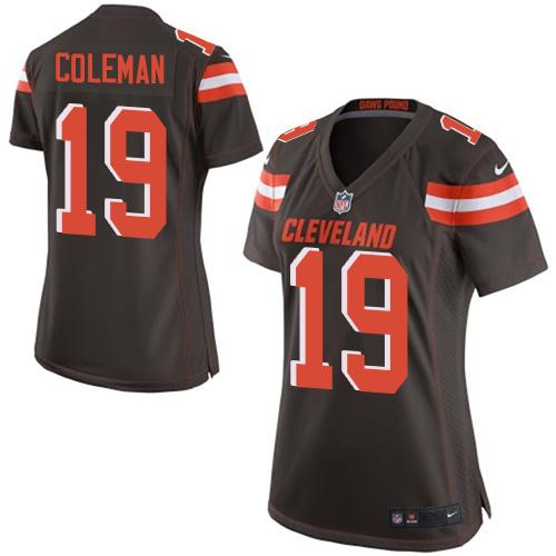 Nike Browns #19 Corey Coleman Brown Team Color Women's Stitched NFL New Elite Jersey